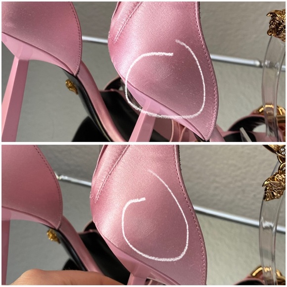 New Versace Crystal Chain High-Heel Sandals Pink 37 $1,725 - Picture 16 of 16